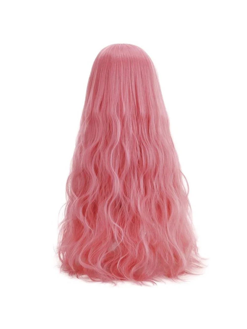 Women's Pink Natural Long Wavy Cosplay Heat Resistant Synthetic Fiber Wigs